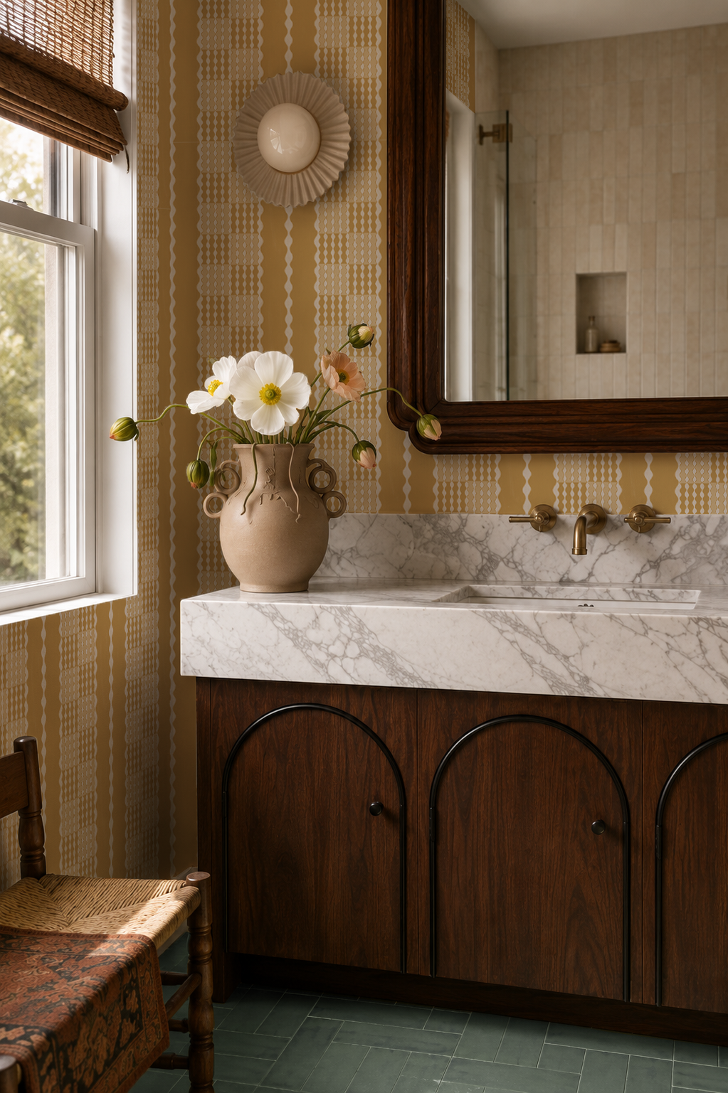 Telar Weave Wallpaper, yellow, butter and beige