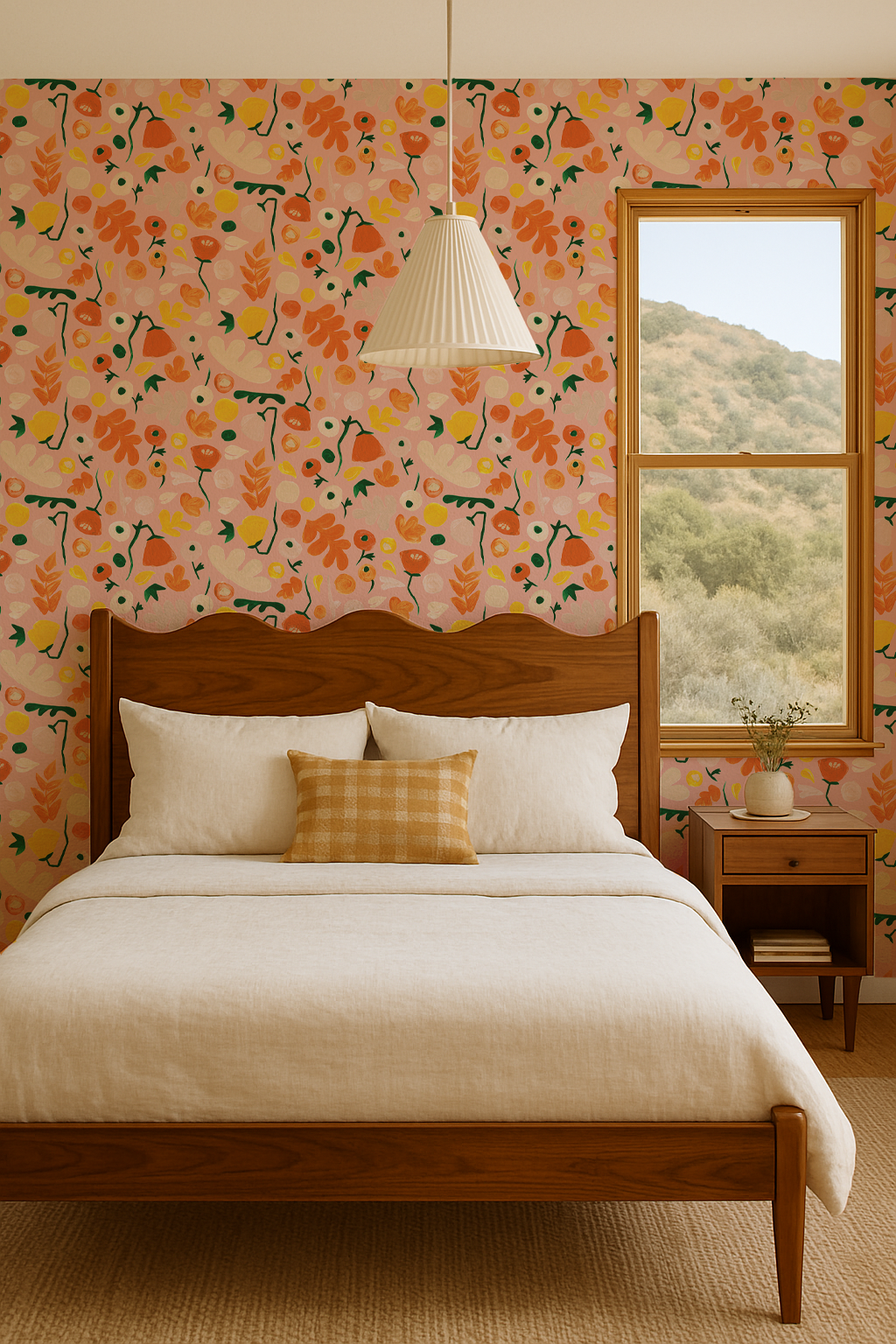 Henri Floral Wallpaper, pink