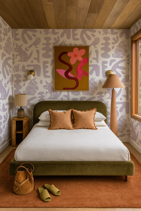 Abstract Animales Wallpaper, lavender