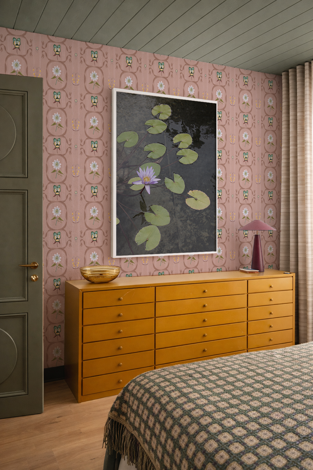 Eden Trellis Wallpaper, mauve