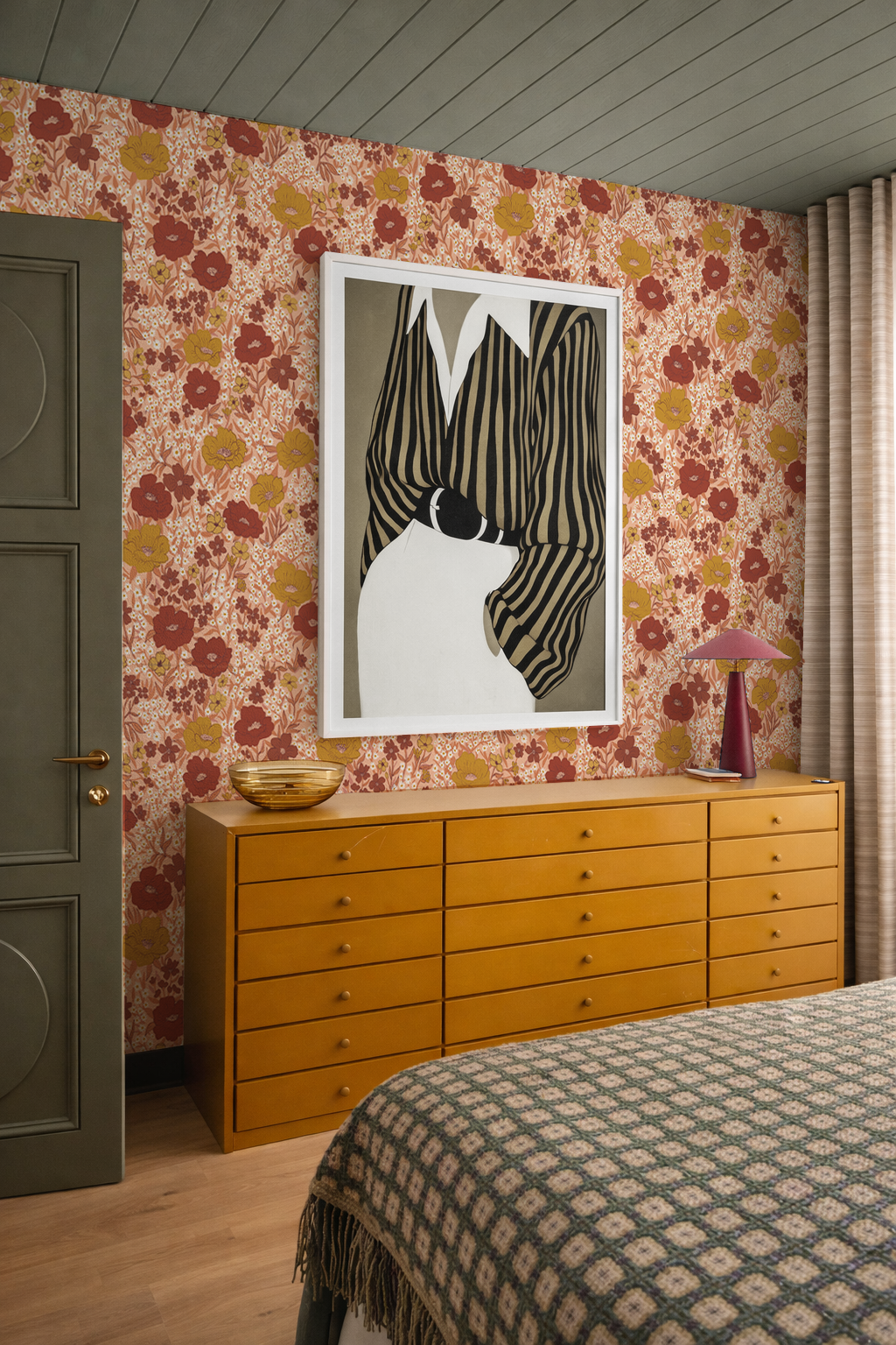 Wildflower Meadow Wallpaper, peach