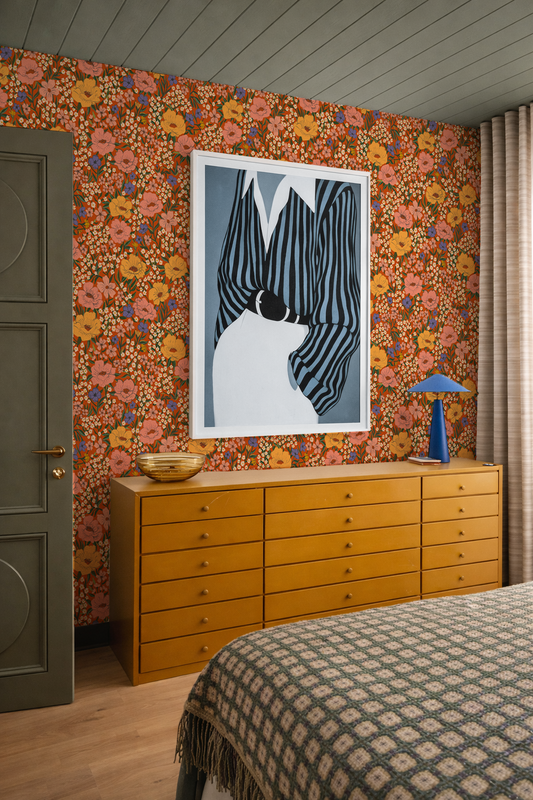 Wildflower Meadow Wallpaper, poppy red