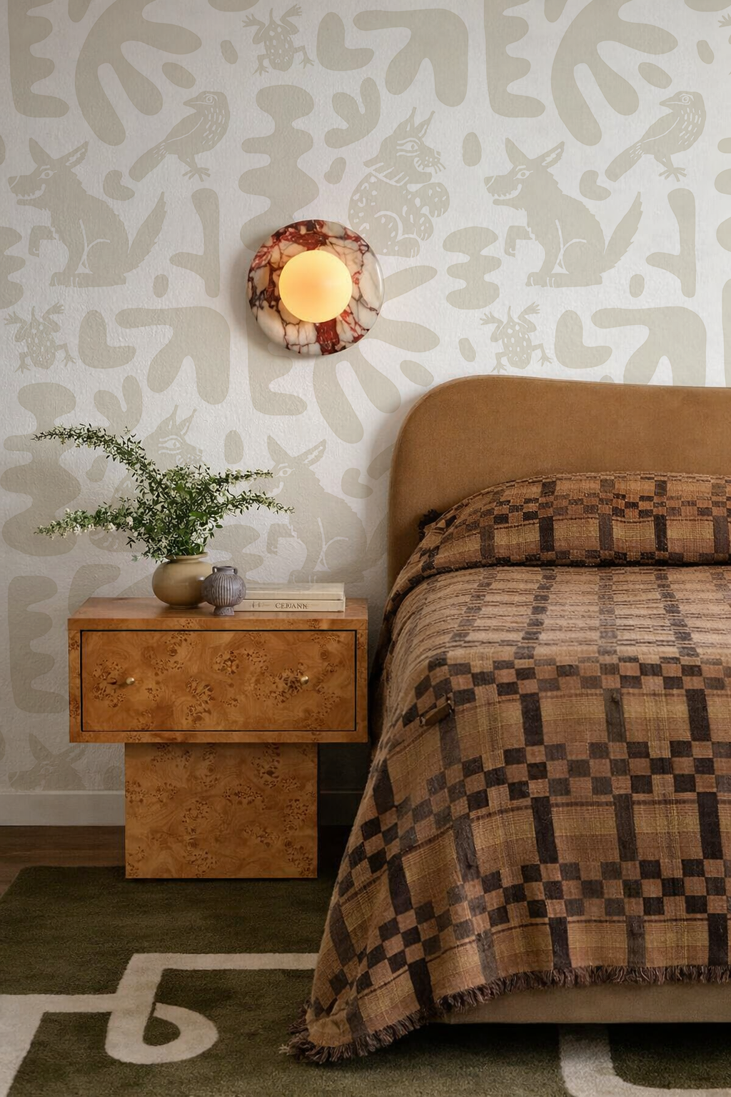 Abstract Animales Wallpaper, white and neutral