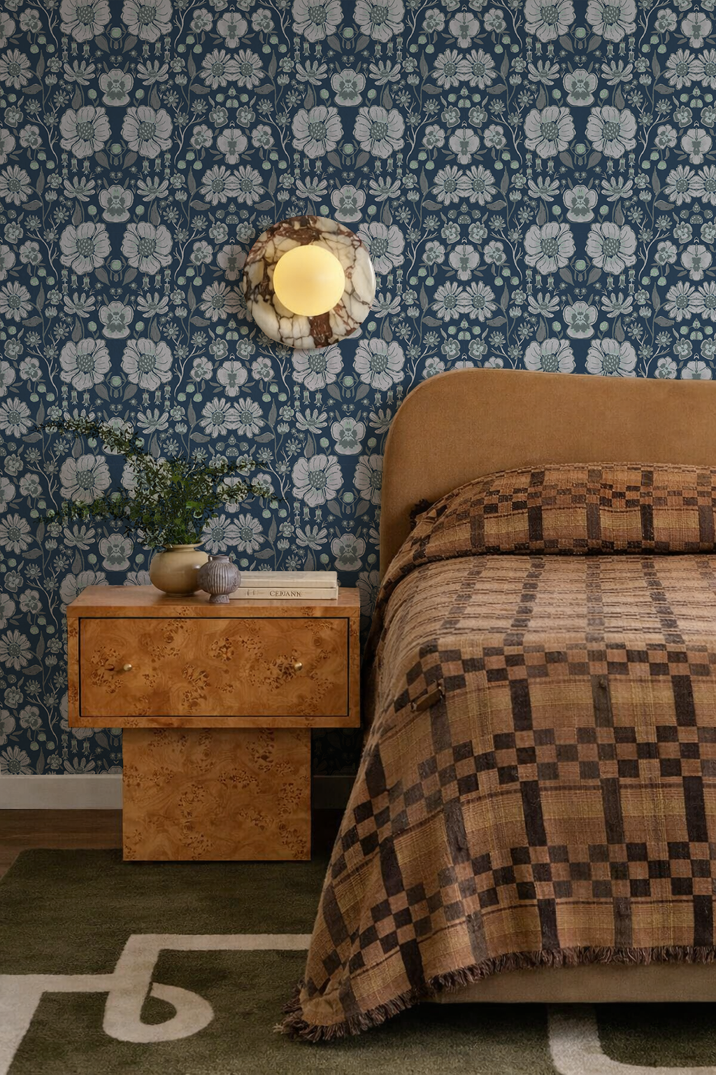 Meadow Bloom Wallpaper, blue
