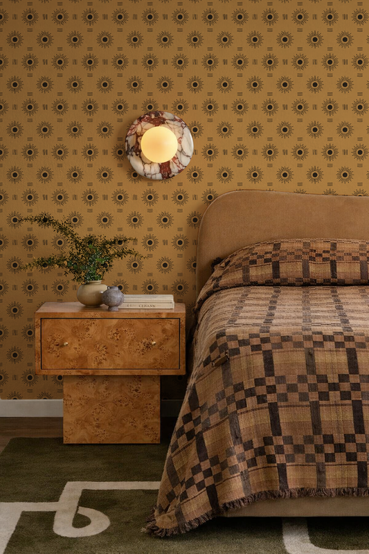 Sun Rays Wallpaper, toffee and black
