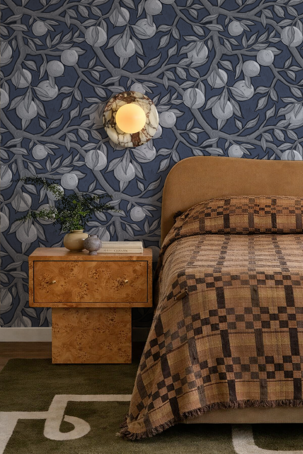 Valencia Grove Wallpaper, navy
