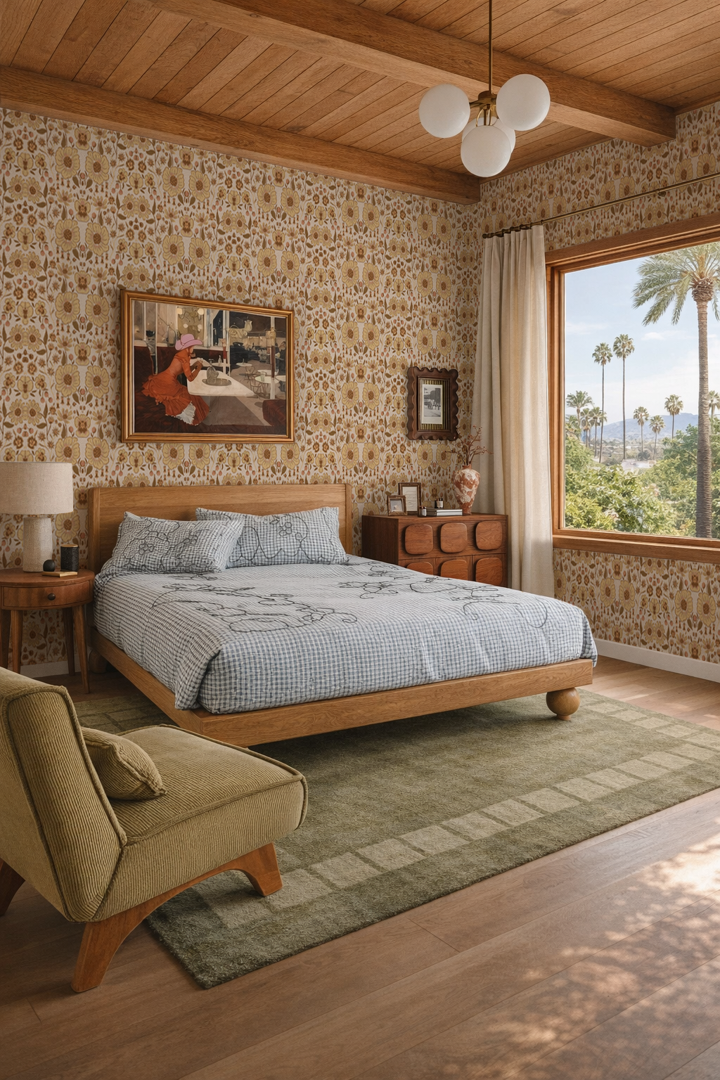 Meadow Bloom Wallpaper, off-white and light yellow
