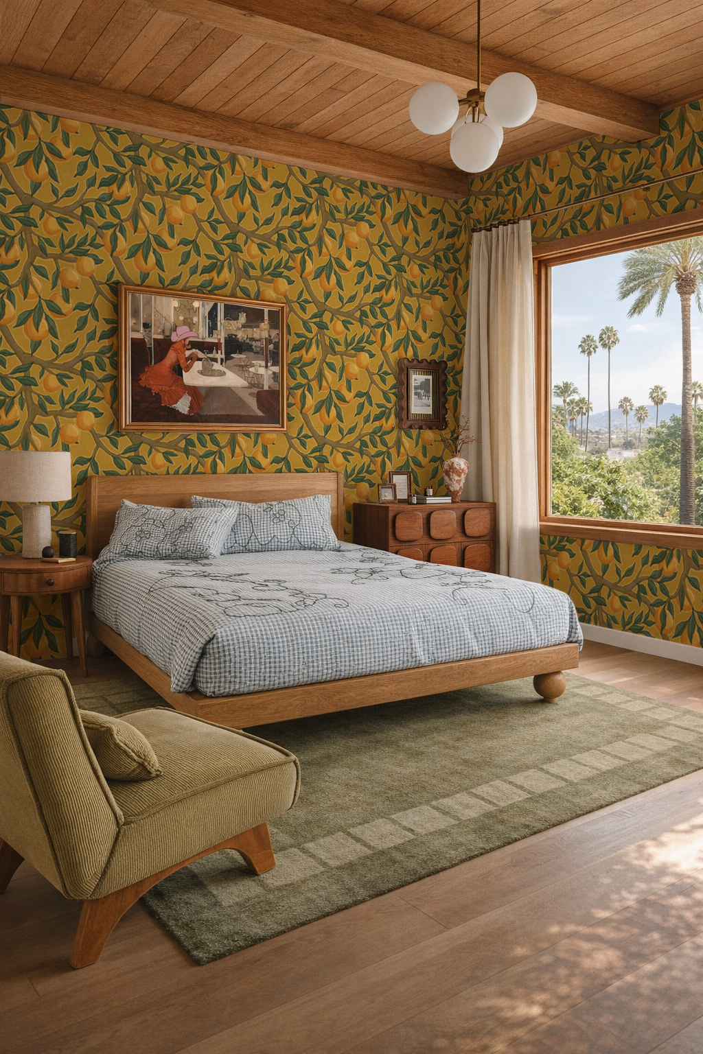 Valencia Grove Wallpaper, yellow and marigold