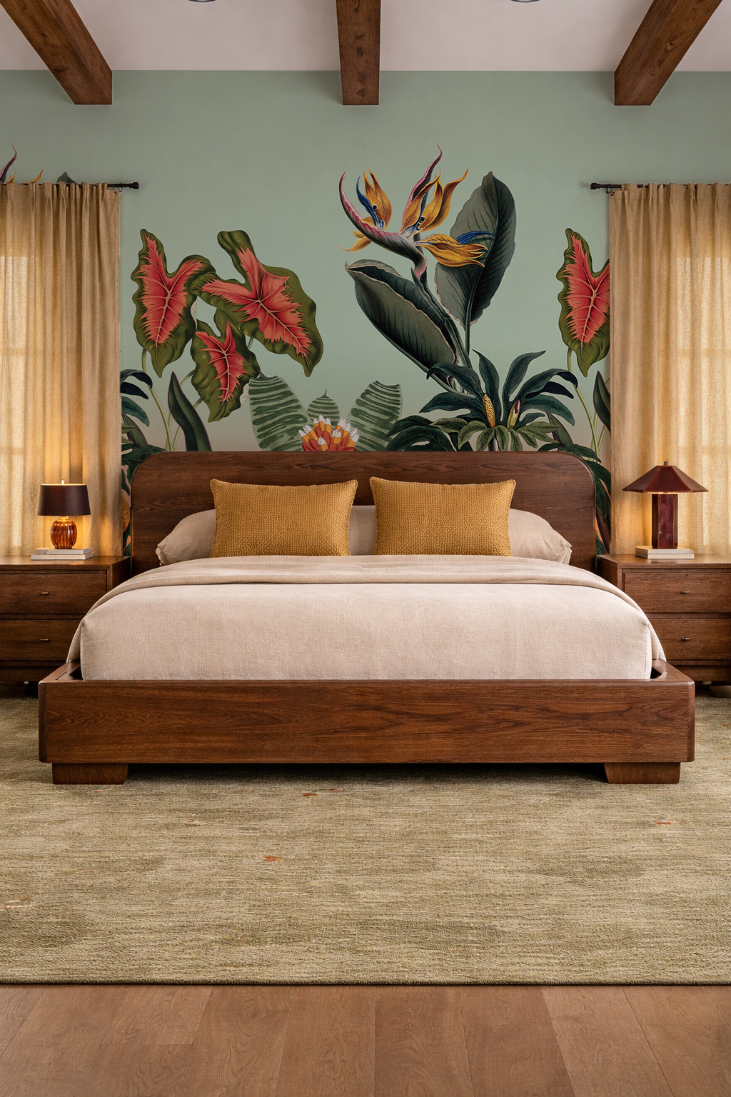 Vintage Botanical Mural, mint