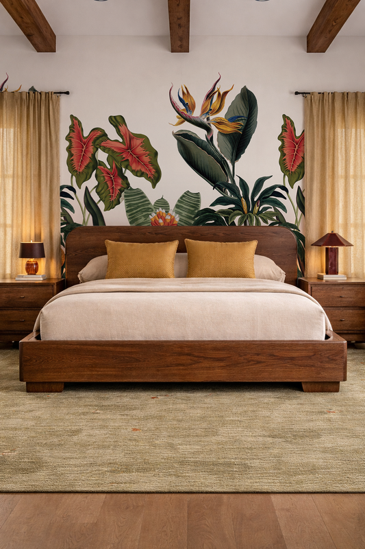 Vintage Botanical Mural, white