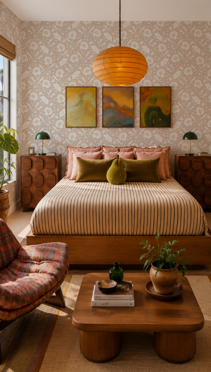 Poppy Pavilion Wallpaper, neutral and off-white