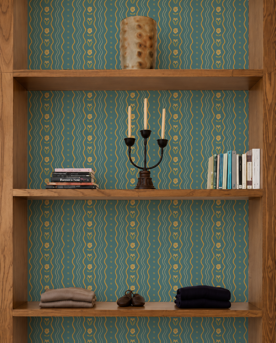 Posy Lane Contact Paper, blue, yellow and green