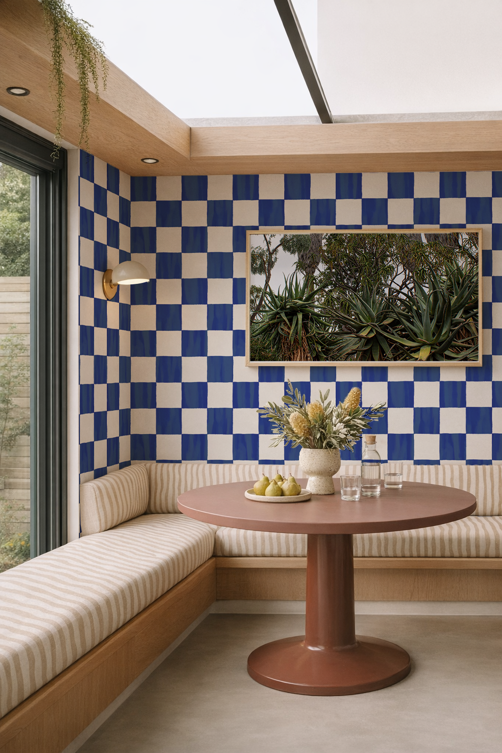 Checkers Walllpaper, blue