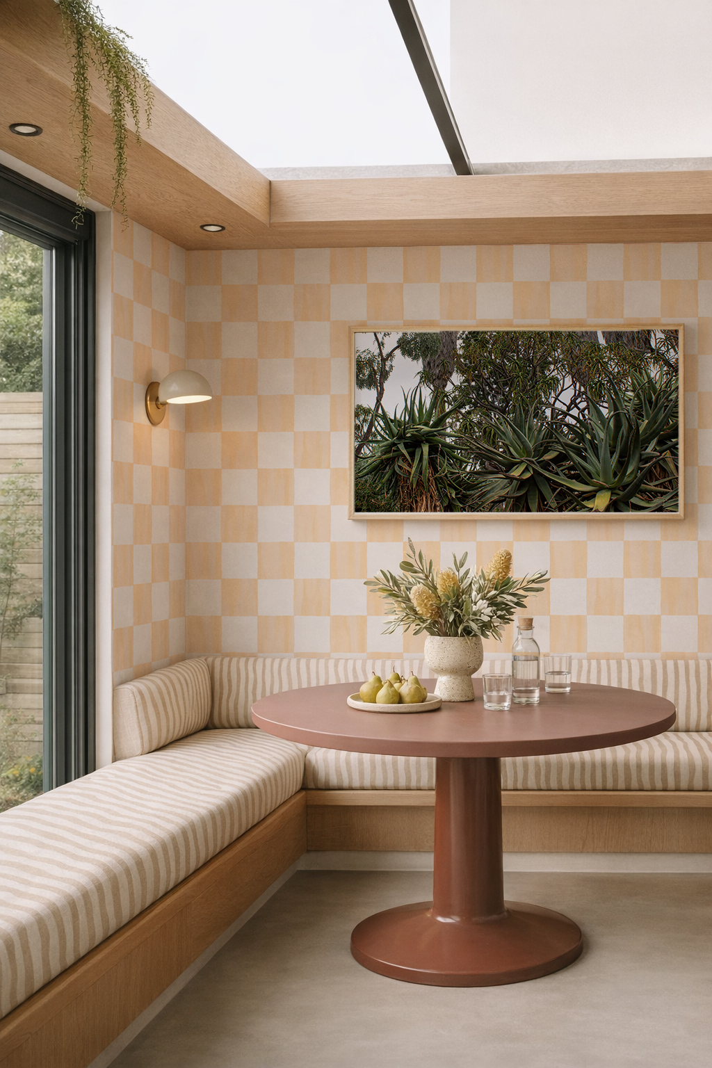 Checkers Wallpaper, peach