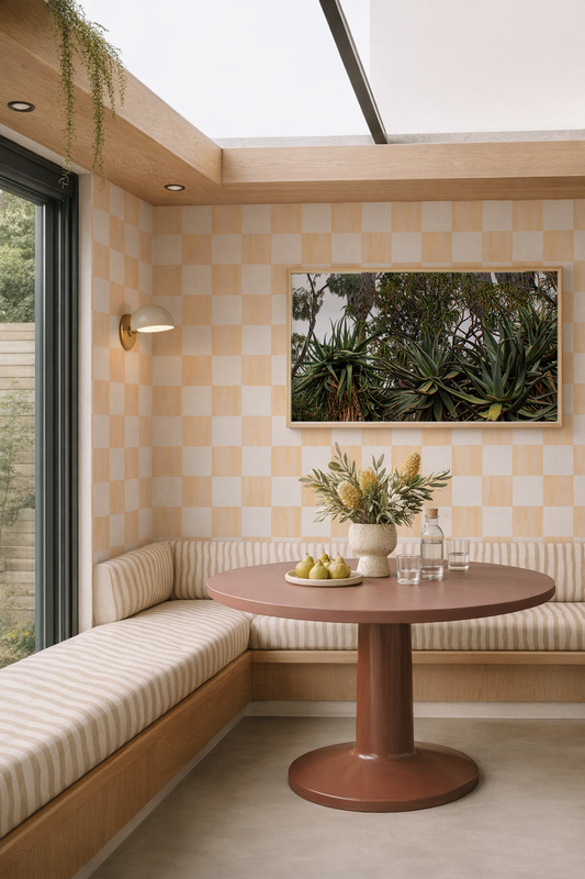 Checkers Wallpaper, peach