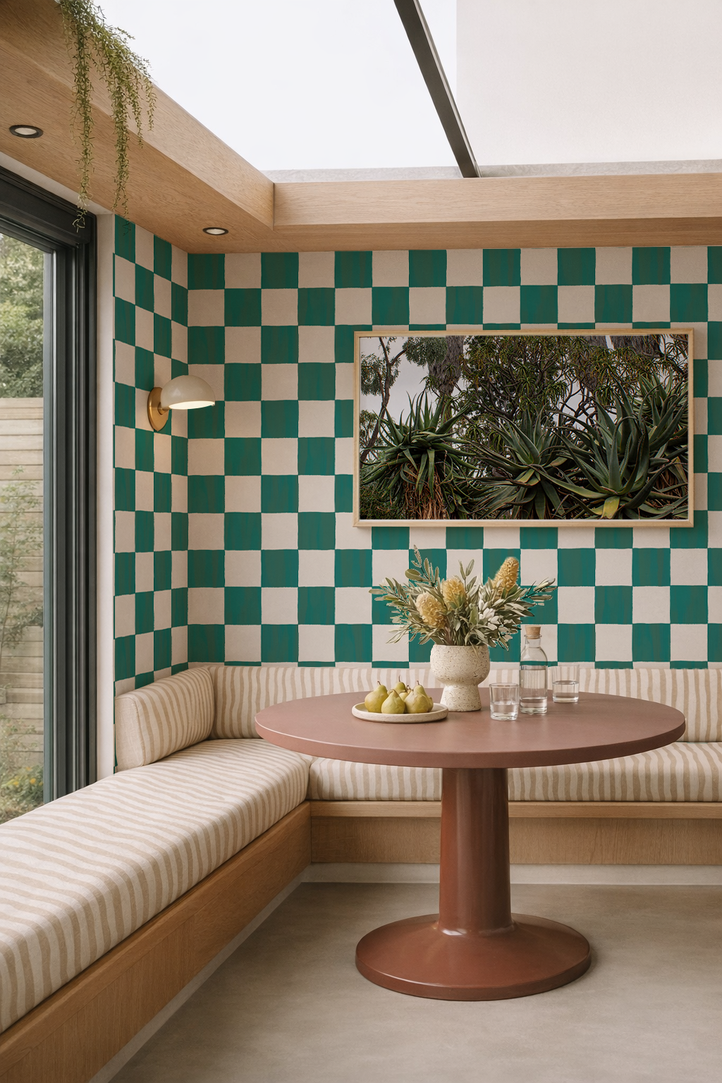 Checkers Wallpaper, teal