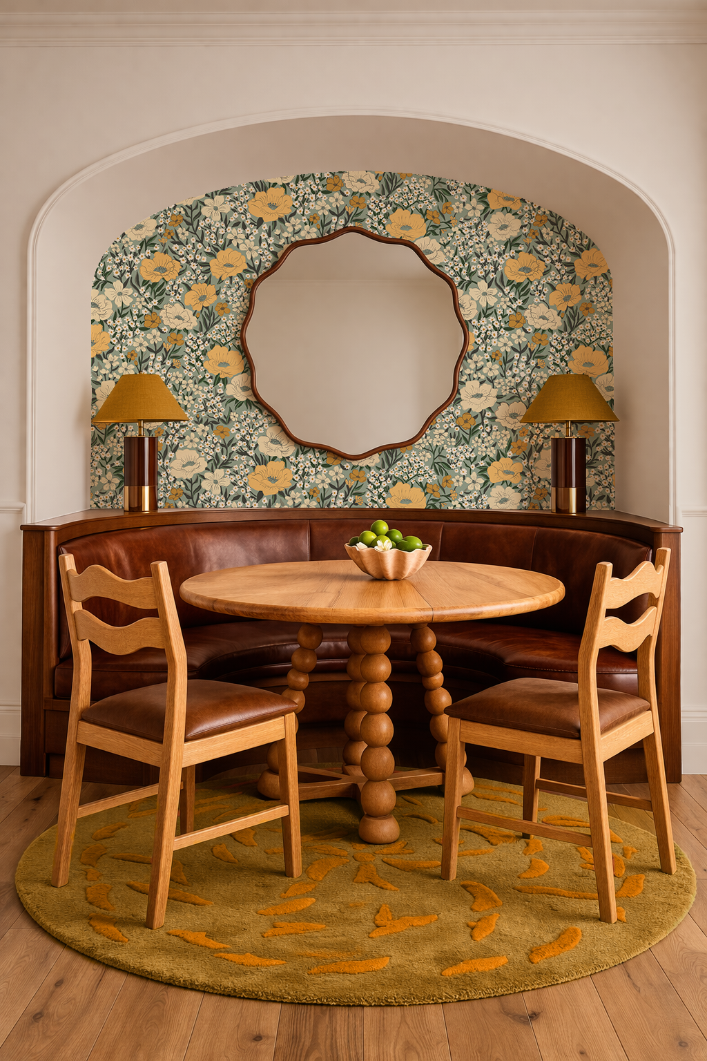 Wildflower Meadow Wallpaper, dusty teal