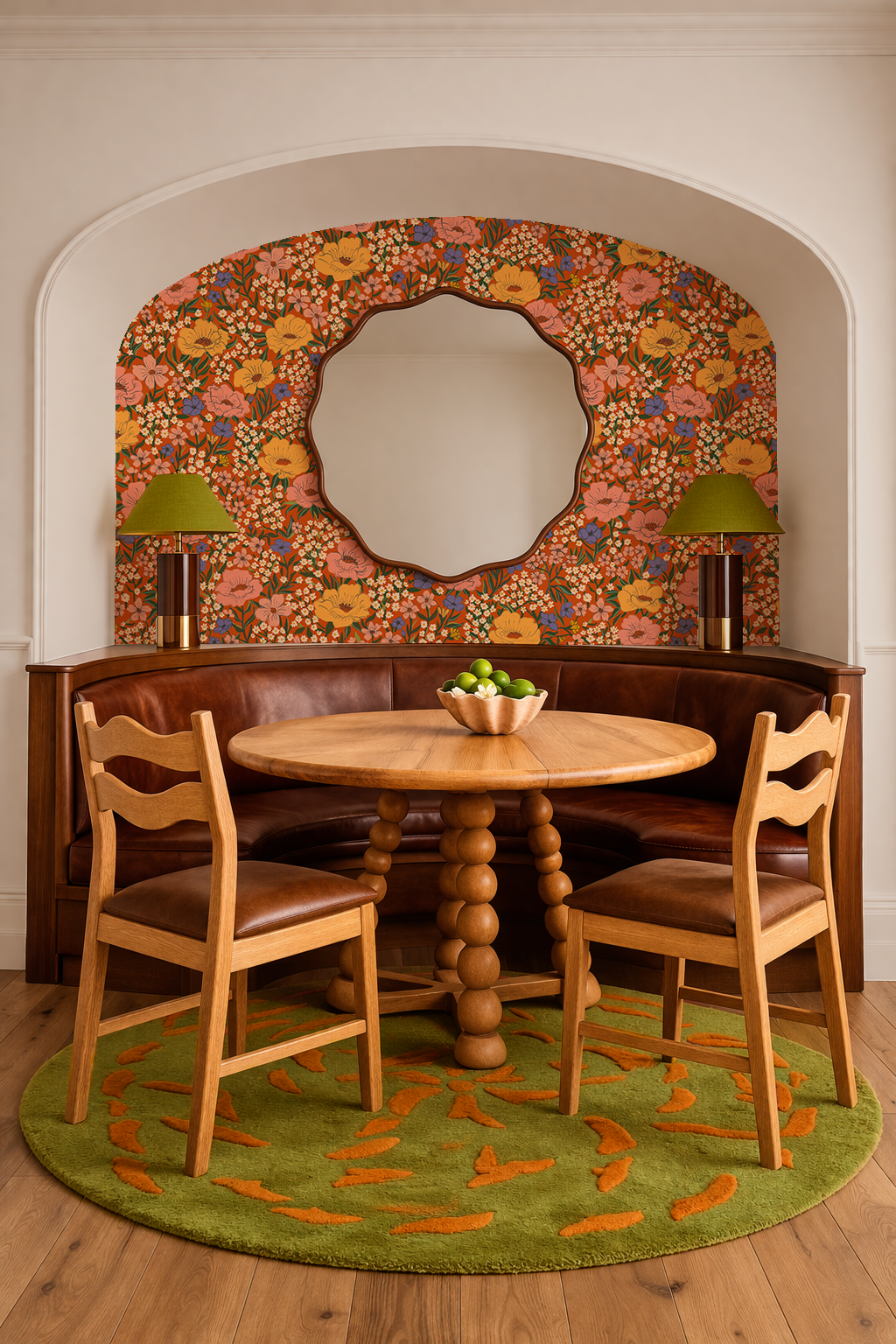 Wildflower Meadow Wallpaper, poppy red