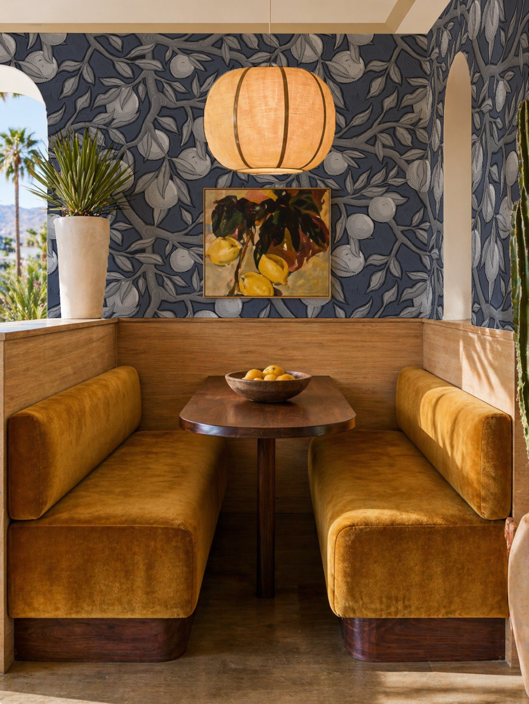 Valencia Grove Wallpaper, navy