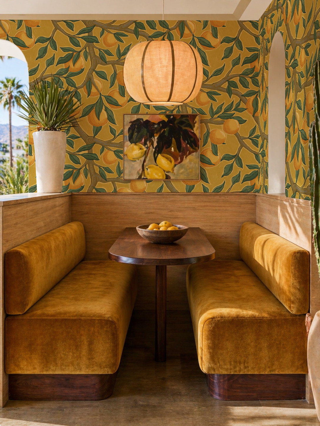 Valencia Grove Wallpaper, yellow and marigold