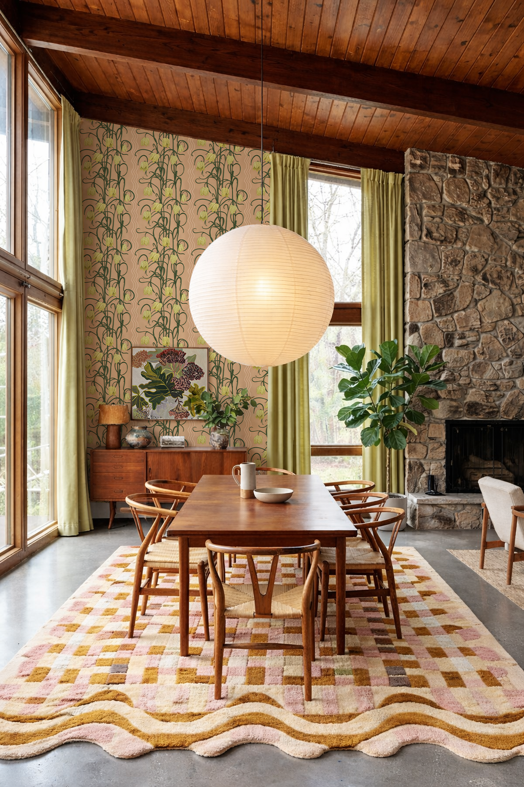 Campanas Wallpaper, clay and yellow