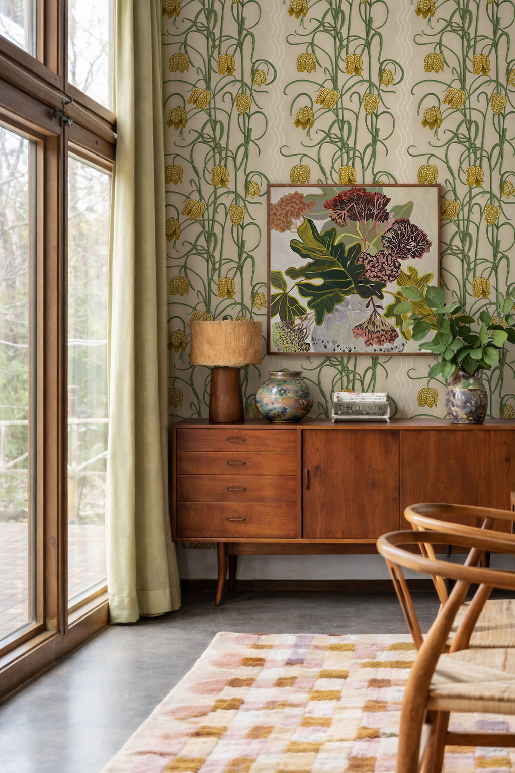 Campanas Wallpaper, tan and ocher