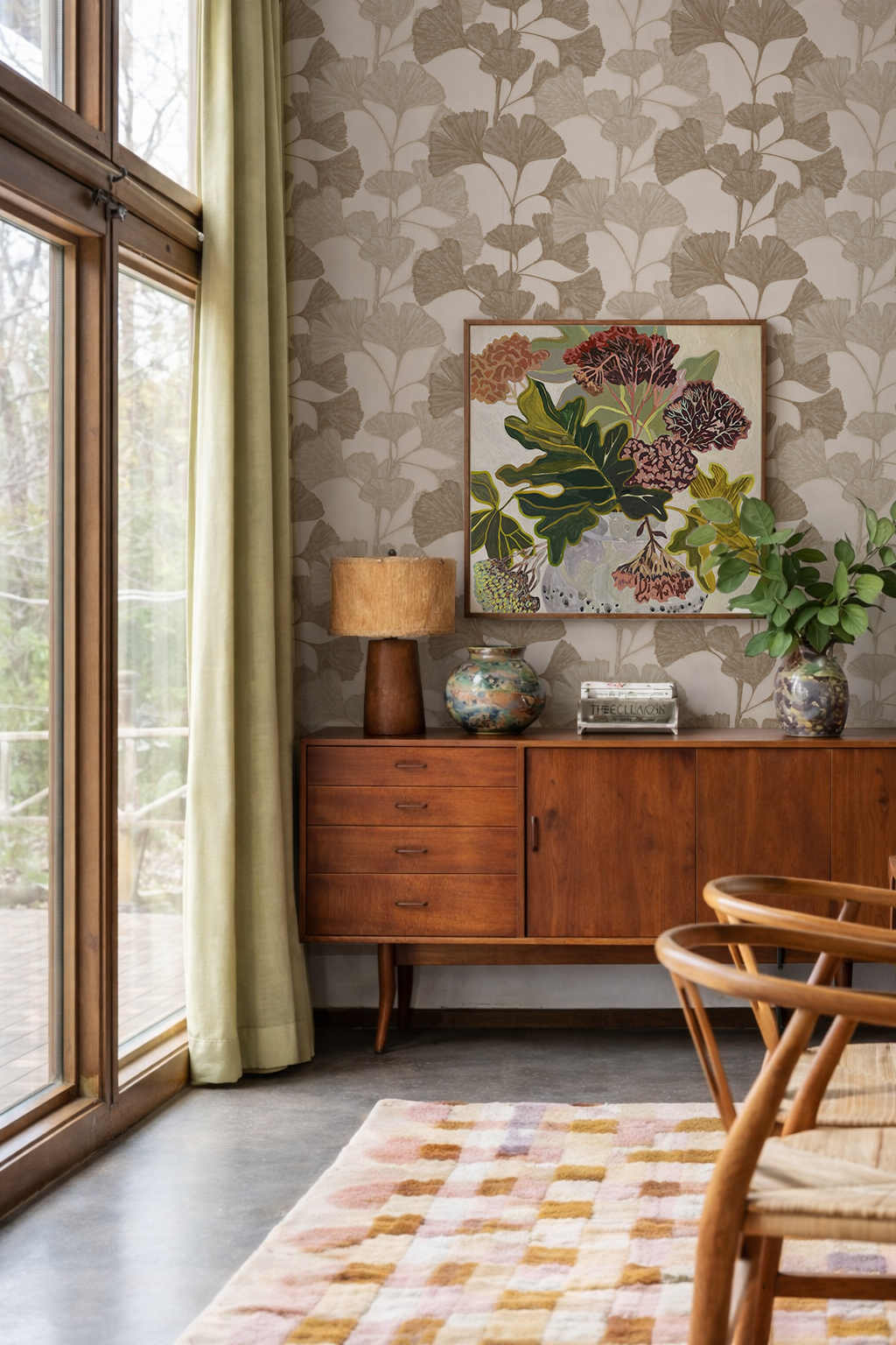 Ginkgo Vignette Wallpaper, neutral
