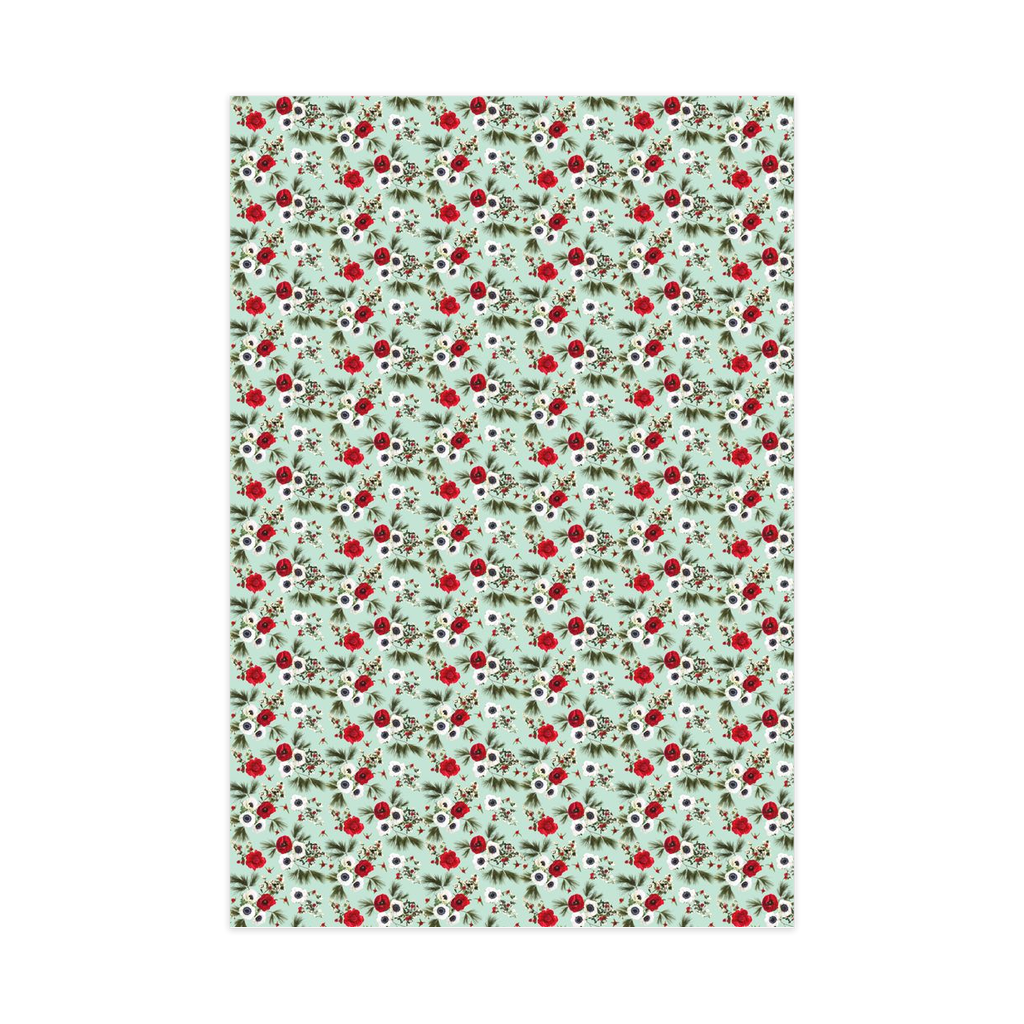 Snow Berry Wrapping Paper, Large Roll, mint