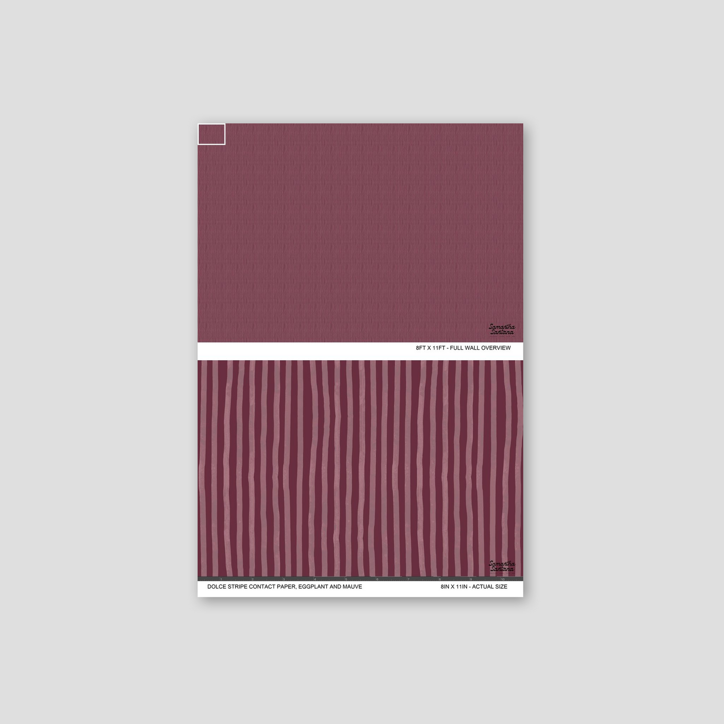 Eggplant and mauve striped contact paper, shelf liner with subtle texture