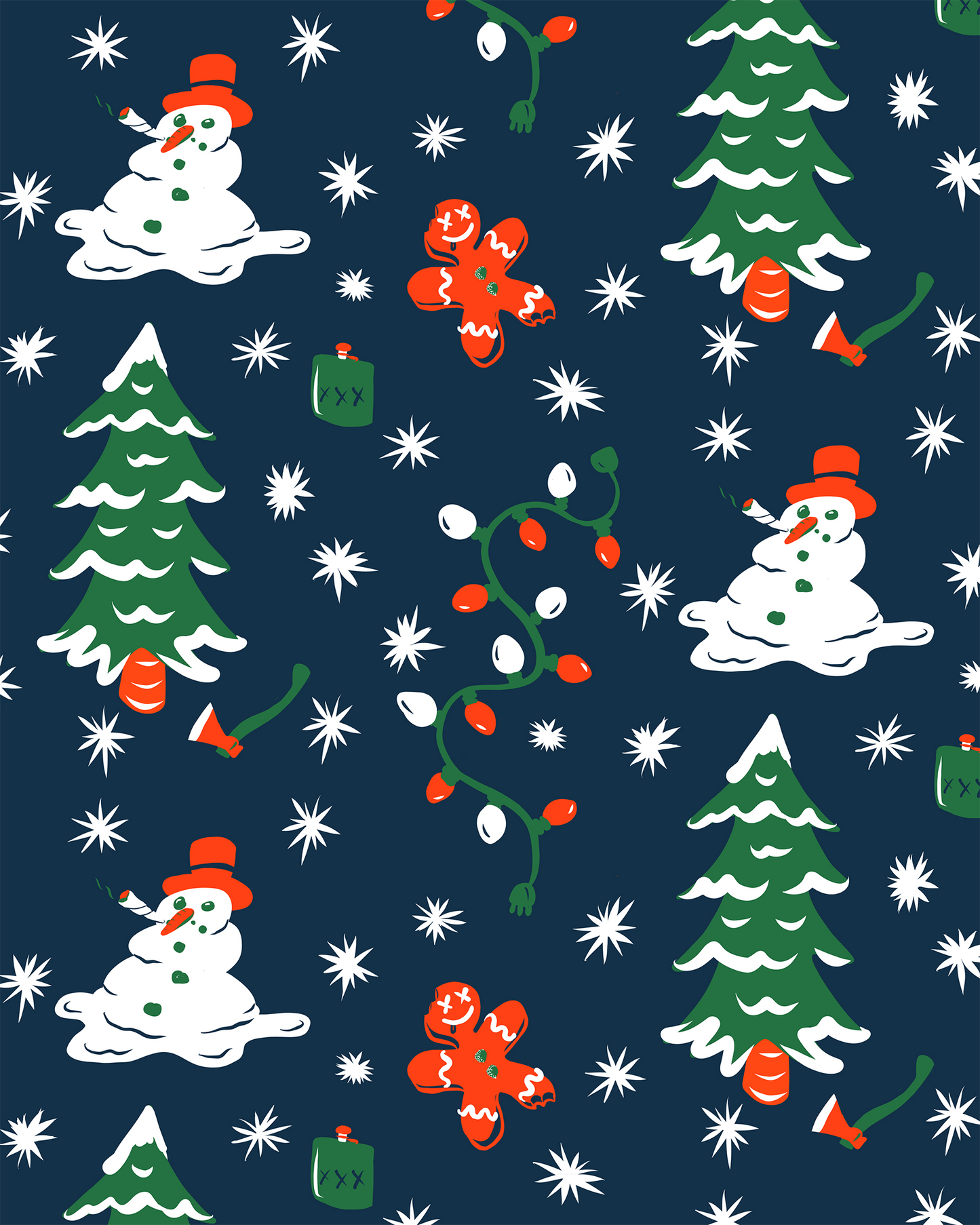 Holidaze Wrapping Paper, Large Roll, navy