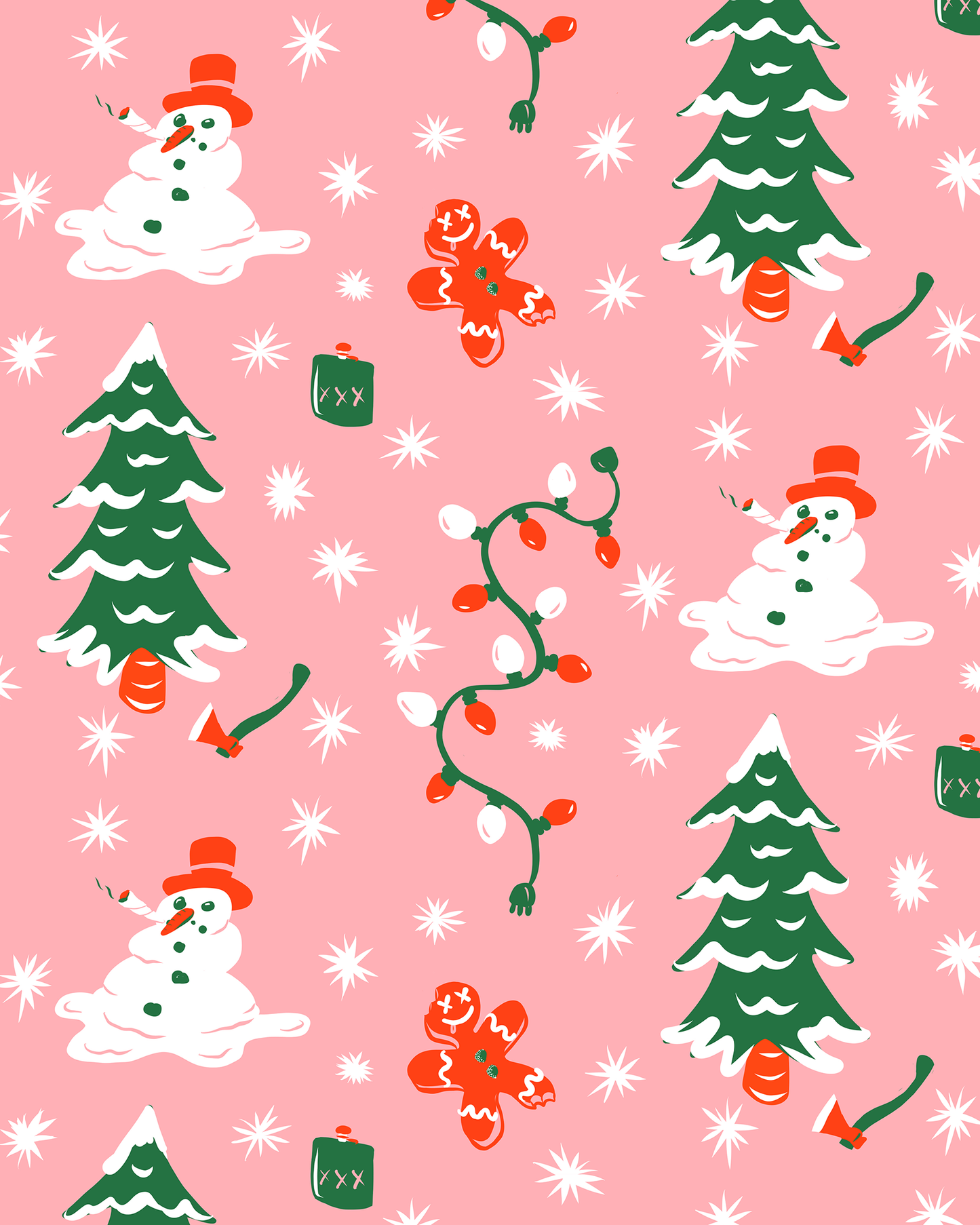 Holidaze Wrapping Paper, Large Roll, pink