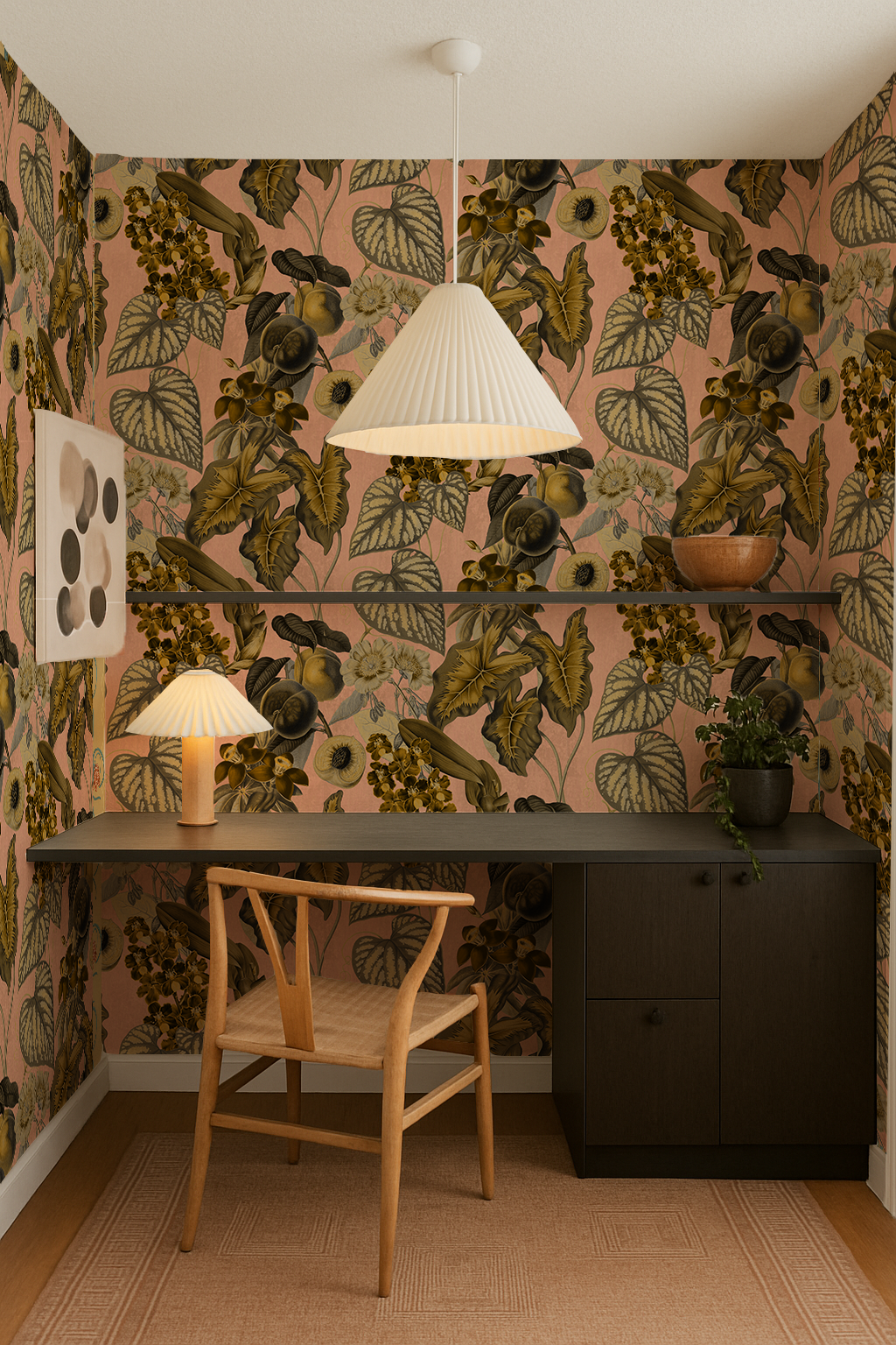 Cali Tropicale Wallpaper, peach and yellow