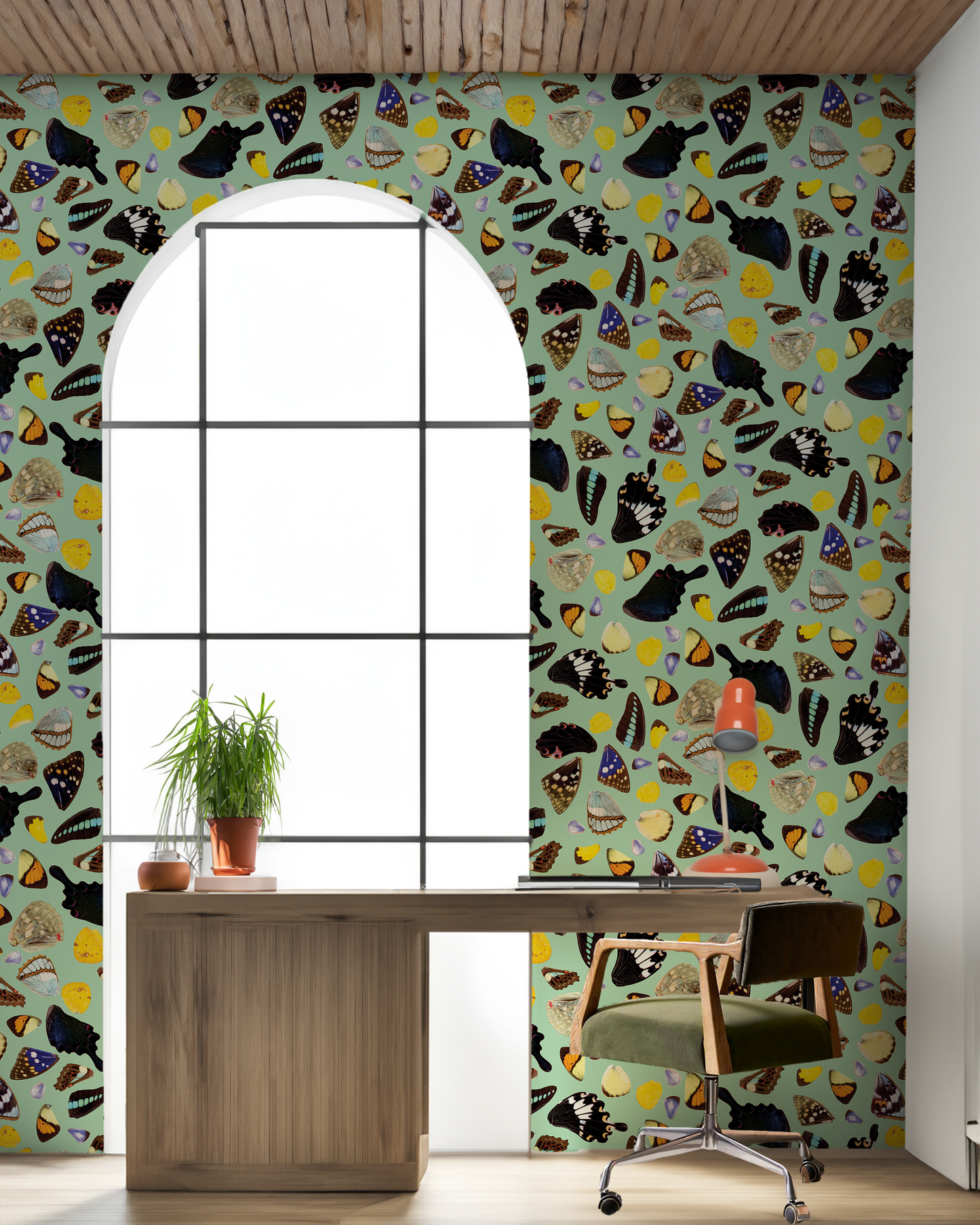 Butterfly Terrazzo Wallpaper, mint