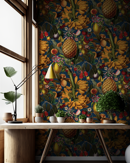 Juicy Fruit Wallpaper, navy