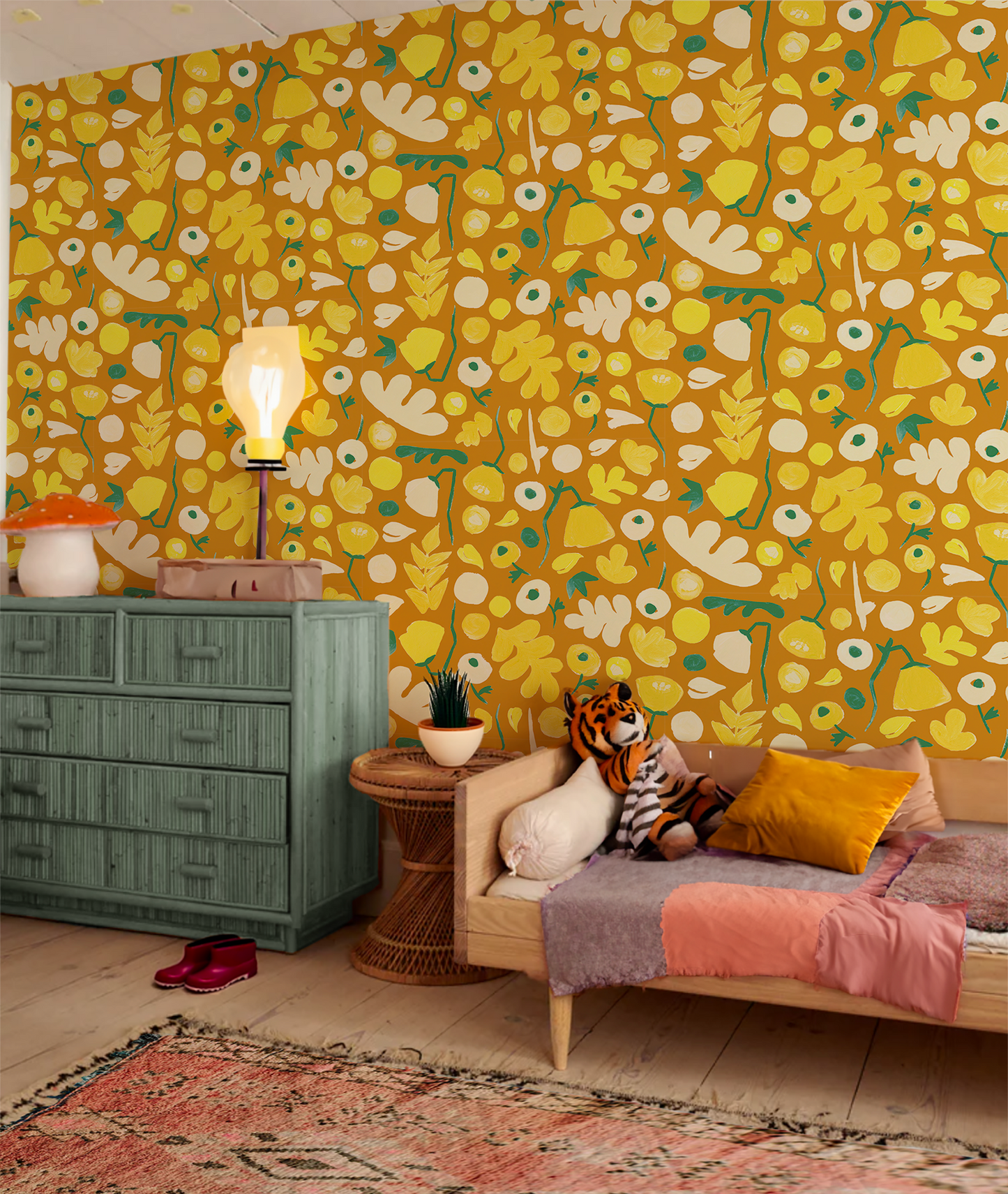 Henri Floral Wallpaper, merigold