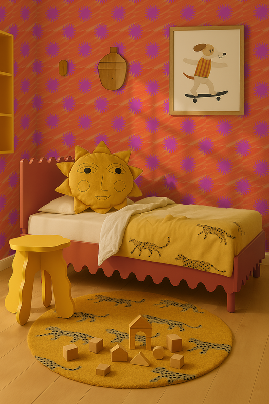 Sol Wallpaper, orange and magenta