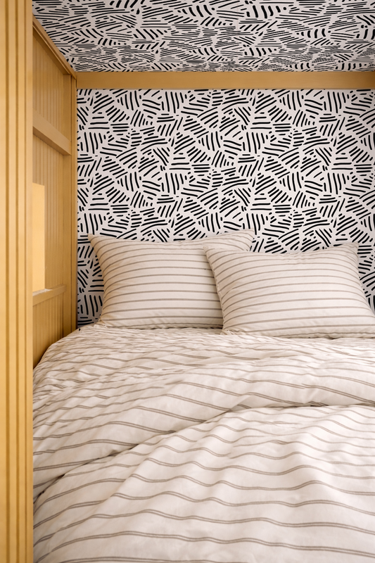 Simple Stripes Wallpaper, white and black