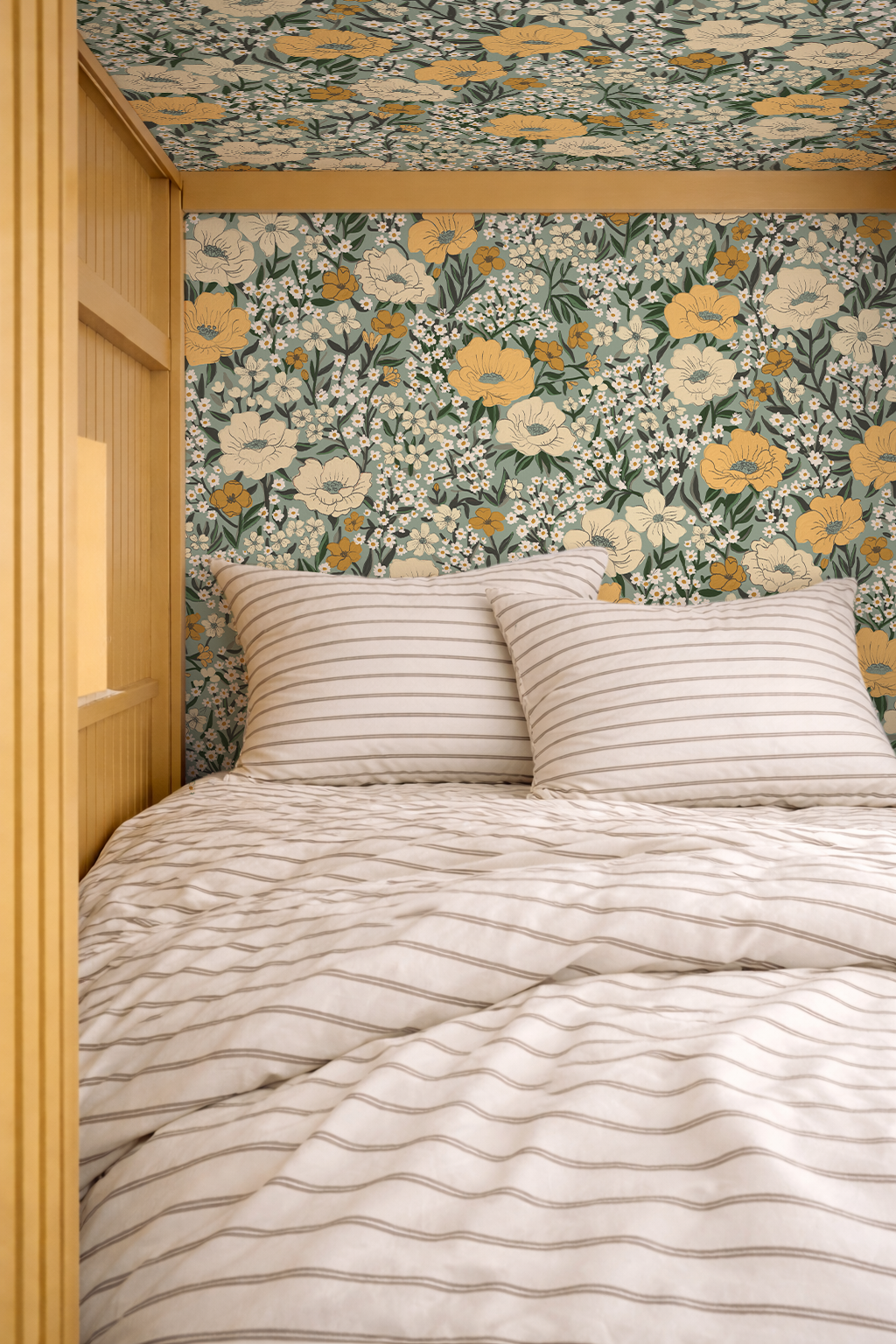 Wildflower Meadow Wallpaper, dusty teal