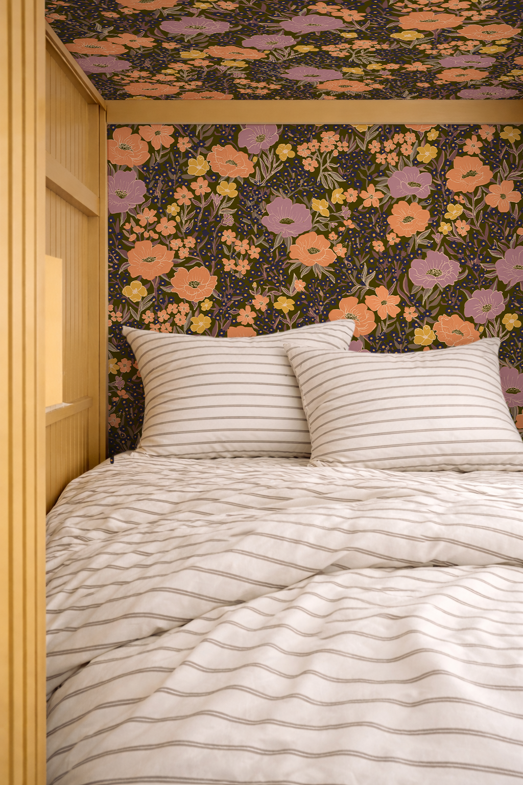 Wildflower Meadow Wallpaper, olive