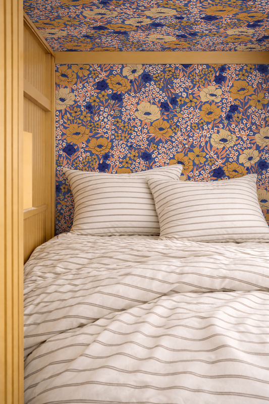 Wildflower Meadow Wallpaper, royal blue