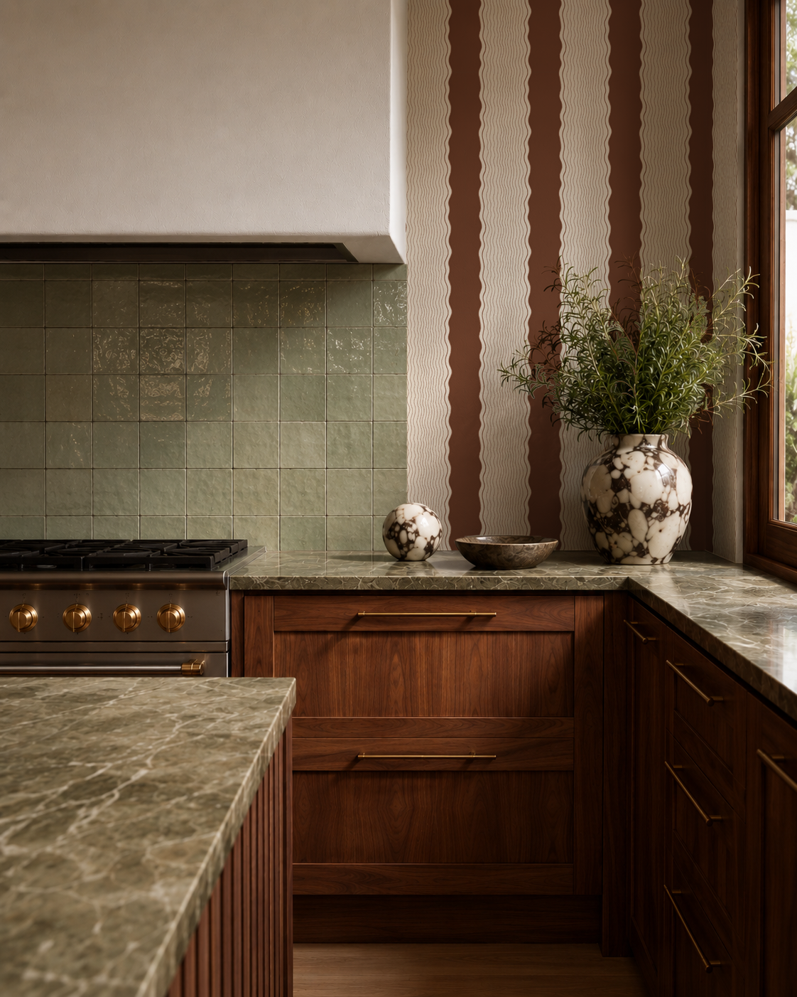 Rio Ripple Wallpaper, beige and coco