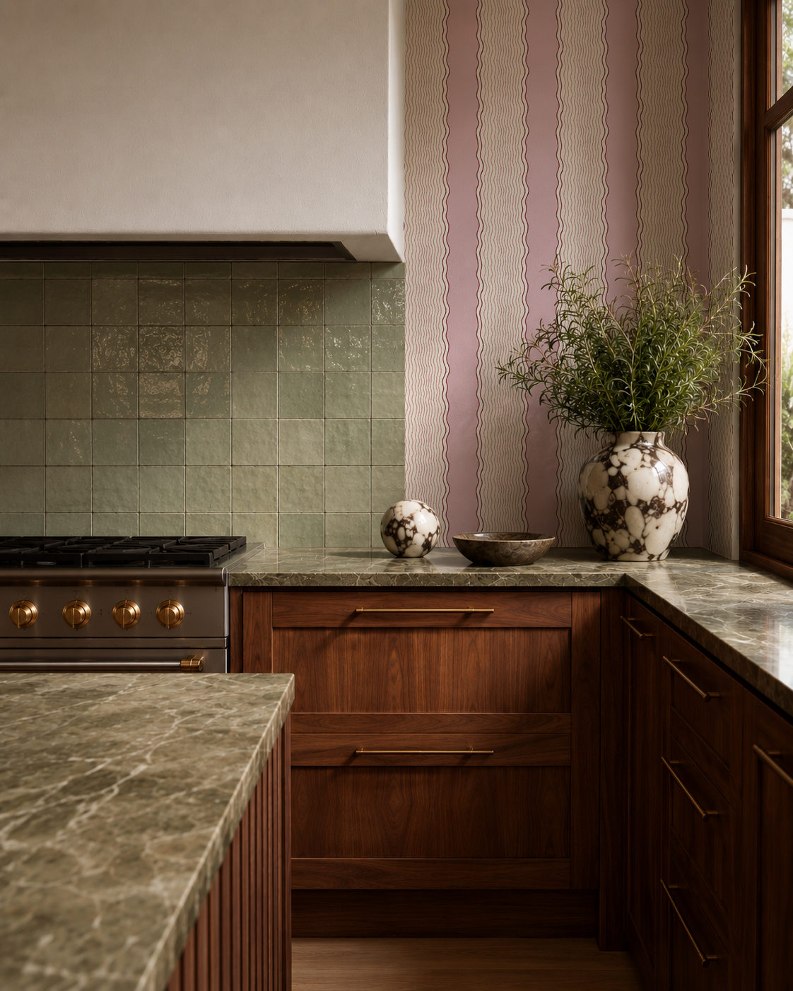 Rio Ripple Wallpaper, beige and lilac