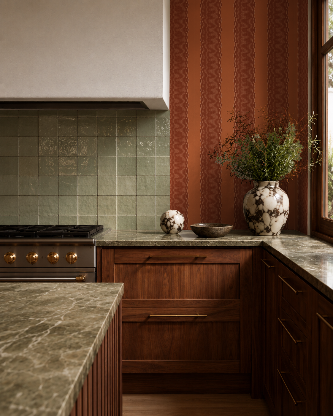 Rio Ripple Wallpaper, rusty orange