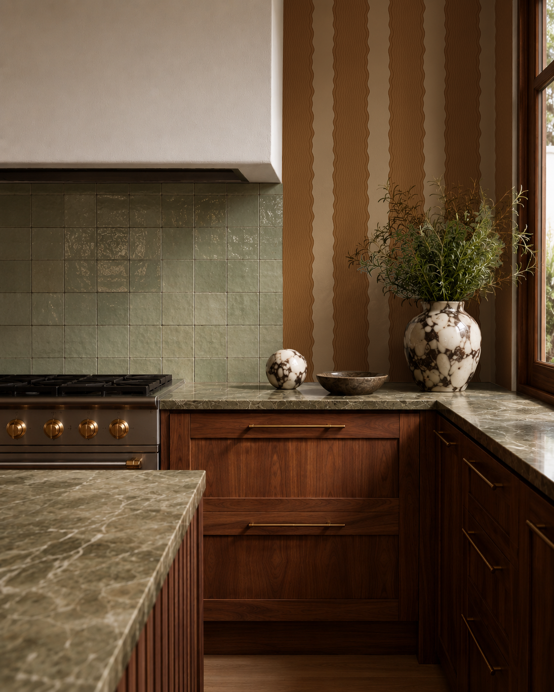 Rio Ripple Wallpaper, salted caramel