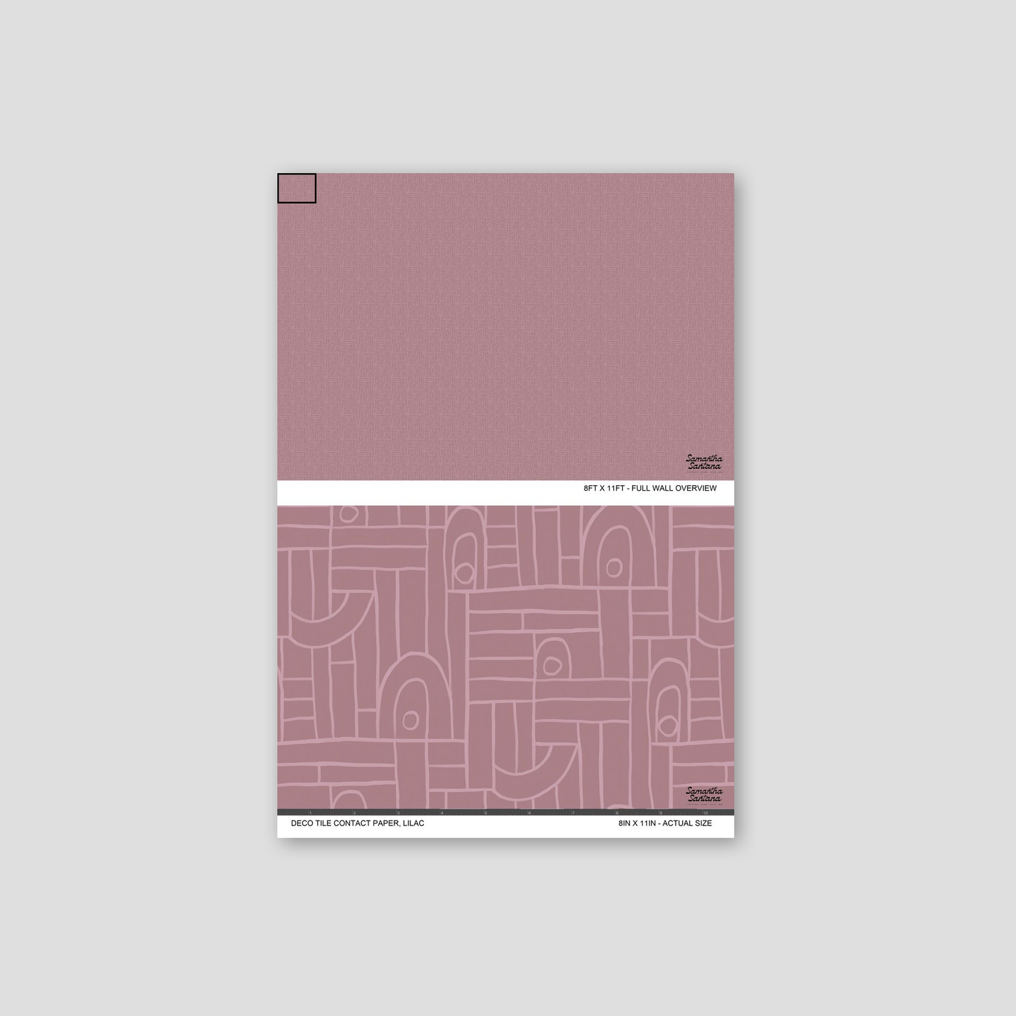 Lilac contact paper, shelf liner sample with abstract organic shapes and flowing lines.