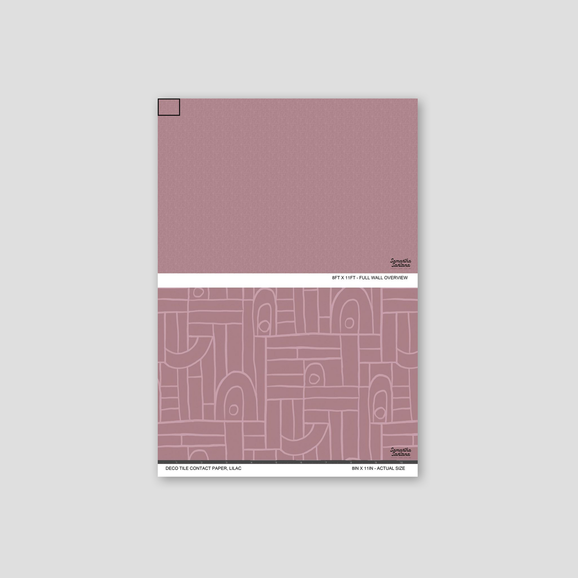 Lilac contact paper, shelf liner sample with abstract organic shapes and flowing lines.