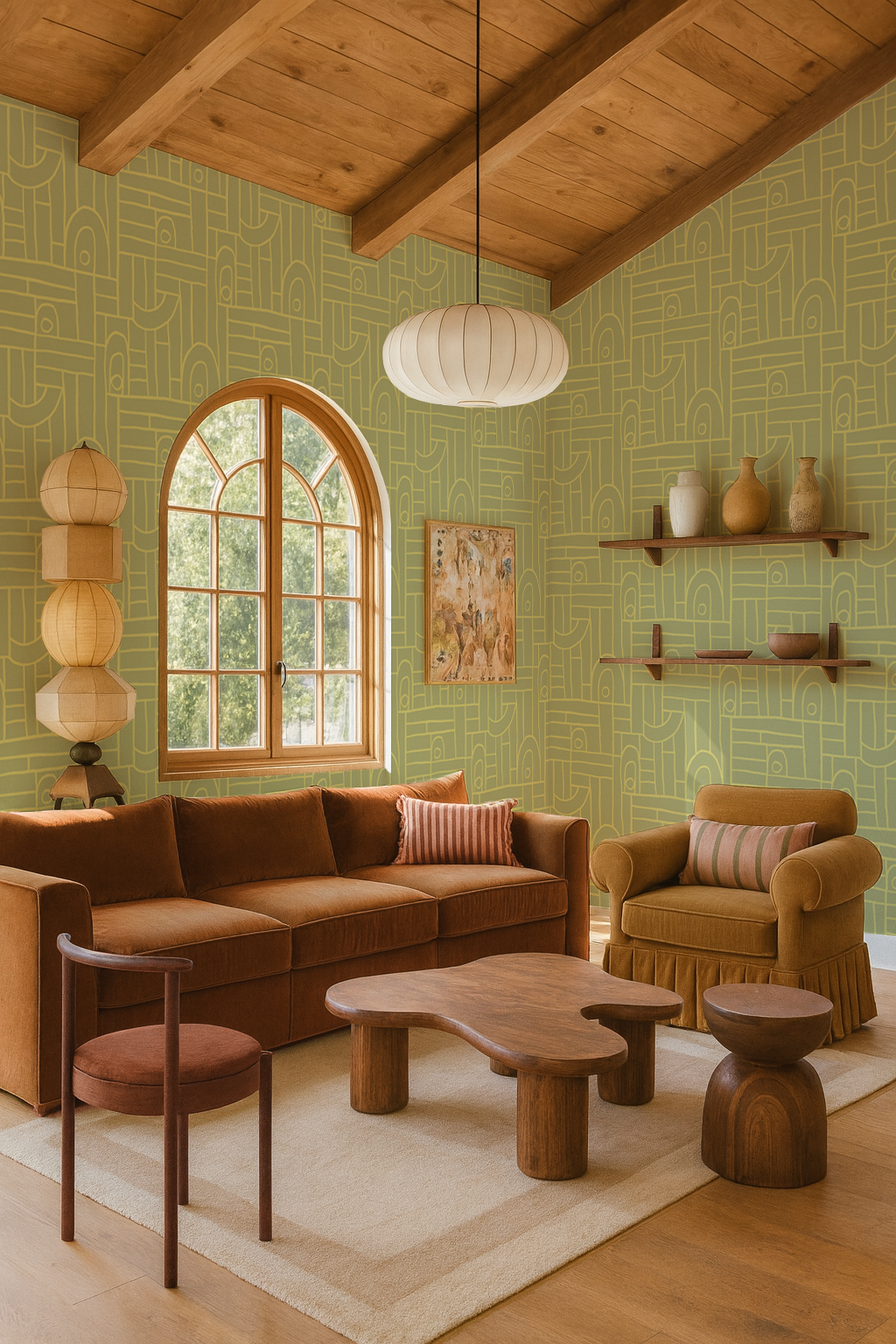 Deco Tile Wallpaper, key lime