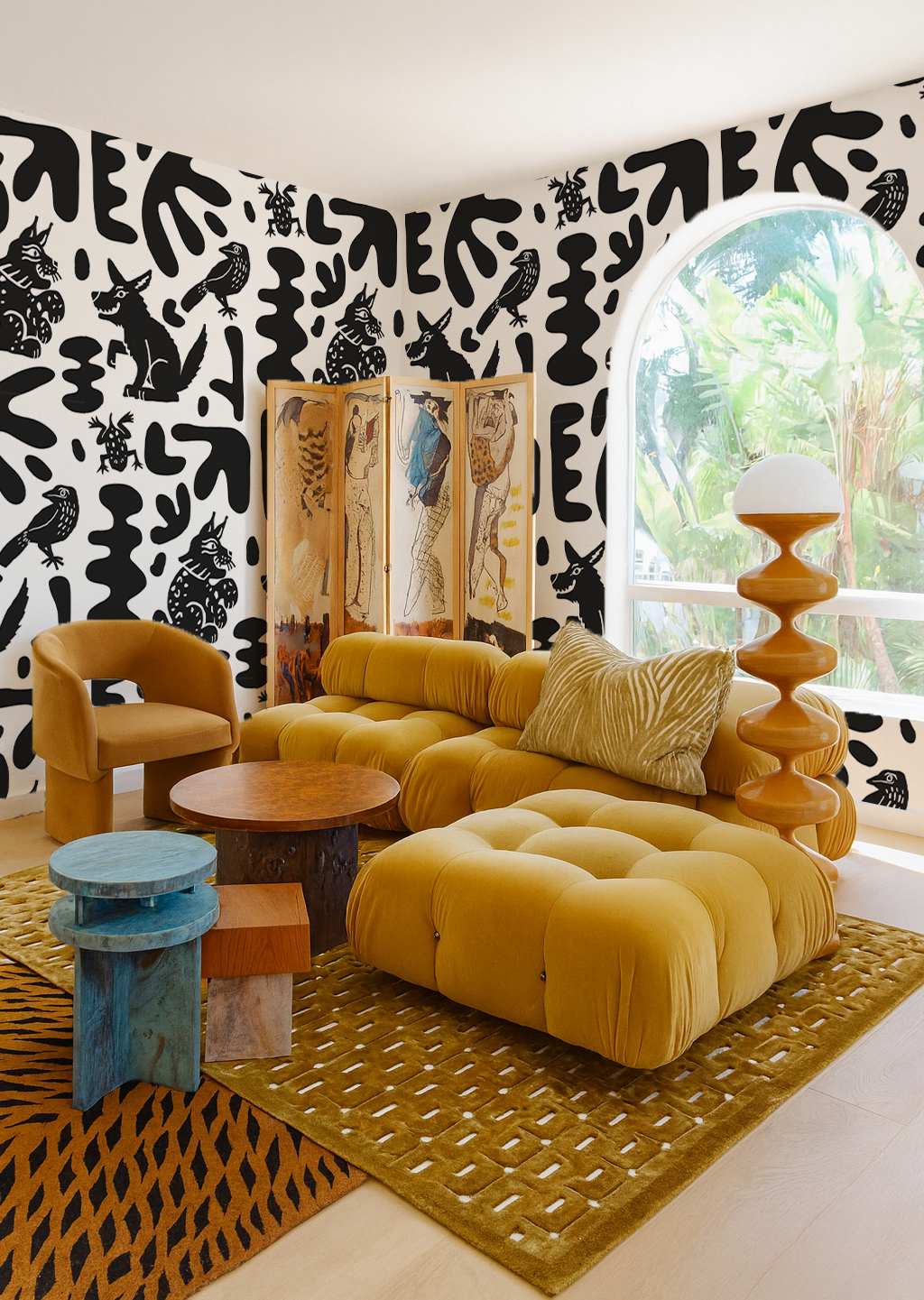 Abstract Animales Wallpaper, white & black