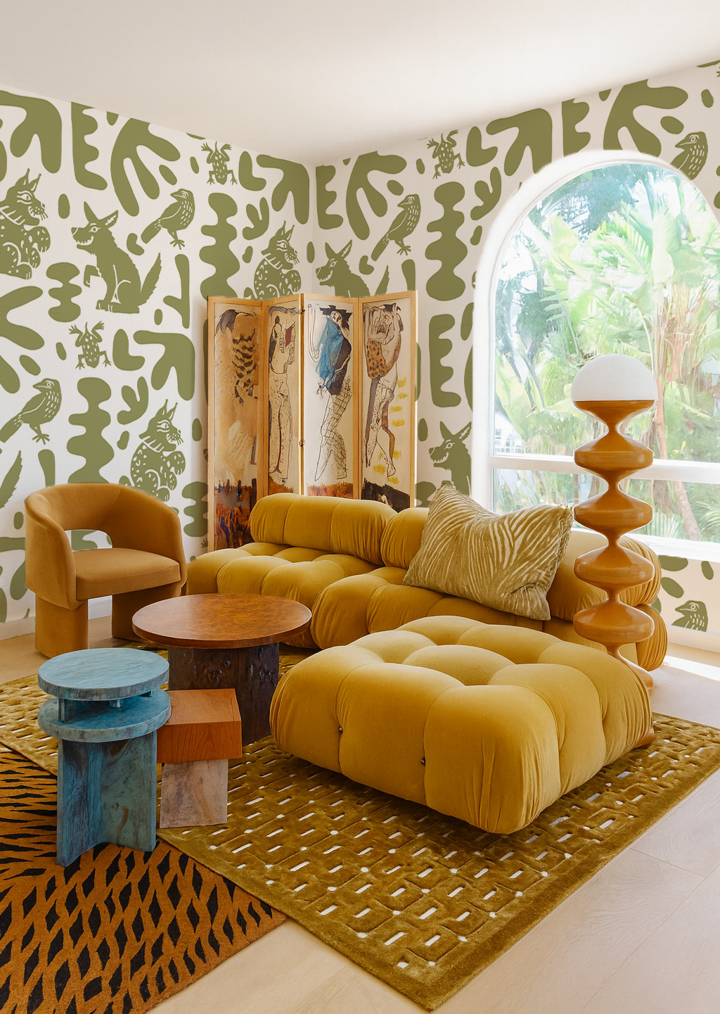Abstract Animales Wallpaper, green