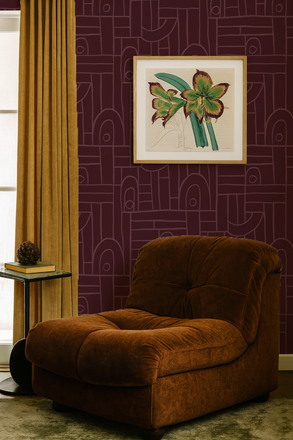 Deco Tile Wallpaper, fig jam